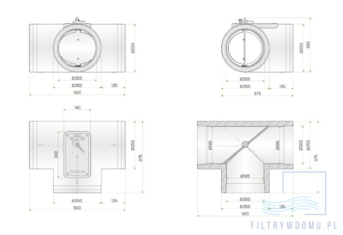 Trójnik wentylacyjny PEFLEX EPS EPS 2.0